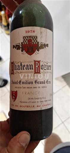 Bordeaux Saint-Émilion Grand Cru Château Rozier 1978