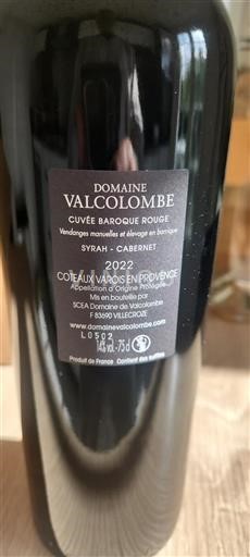 Provenza Coteaux Varois en Provenza Domaine Valcolombe Baroque Rouge 2022