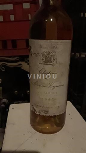 Bordeaux Sauternes Grand Cru Château Rayne Vigneau 1987