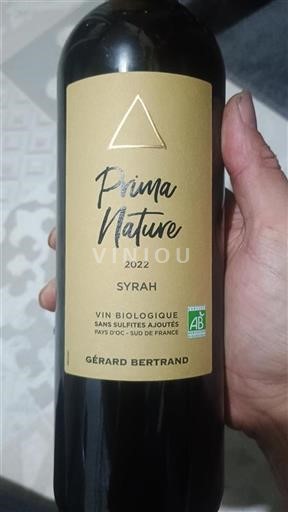 Vin Rouge sec Prima Nature Gérard Bertrand 2022 France Languedoc et Roussillon Pays d'oc IGP bio