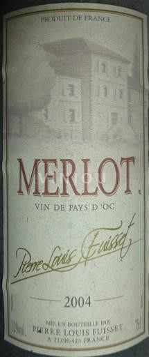 Zuidwest-Frankrijk Niet gespecificeerd Merlot Pierre Louis Fuisset 2004