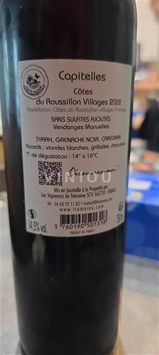 Roussillon Côtes do Roussillon Villages Trémoine Capitelles 2022