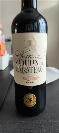 Bordeaux Blaye-Côtes-de-Bordeaux Château Moulin de Barateau 2022