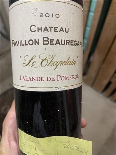 Bordeaux Lalande-de-Pomerol Château Pavillon Beauregard Le Chapelain 2010