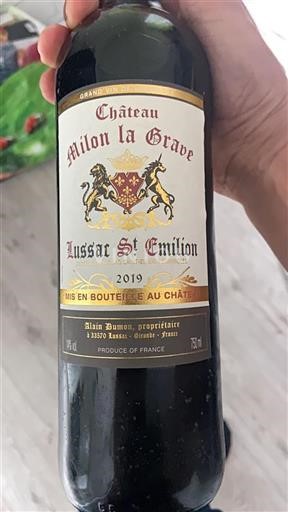 Bordeaux Lussac-Saint-Émilion Château Milon la Grave 2019