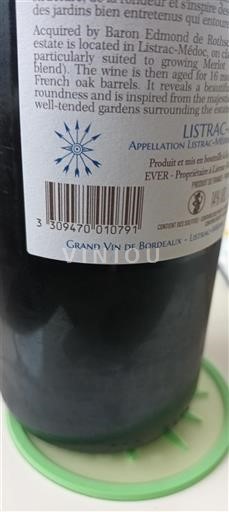 Bordeaux Listrac-Médoc Baron Edmond de Rothschild Neročník