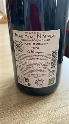 Beaujolais Beaujolais Nouveau Tradition Robert Sarrau Le Bouquet 2023