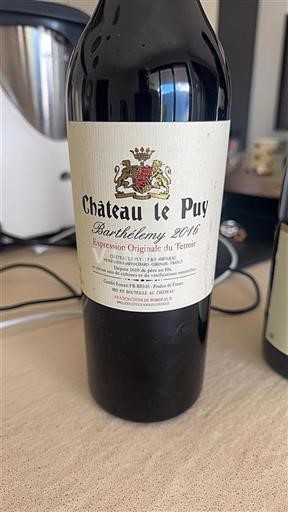 Bordeaux Côtes-de-Bordeaux Château Le Puy Barthélemy 2016