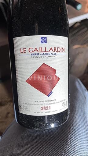 Vallée de la Loire Saumur-champigny Pierre-Adrien Vadé Le Gaillardin 2021