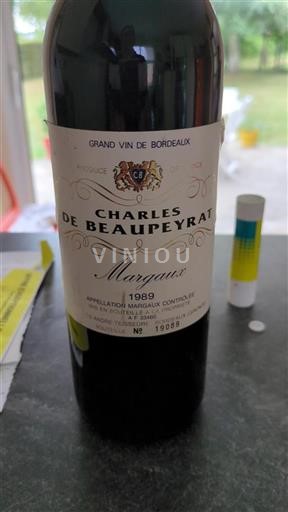Bordeaux Margaux Charles de Beaupeyrat 1989