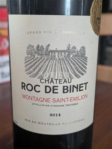 Bordeaux Montagne-saint-émilion Château Roc de Binet 2014