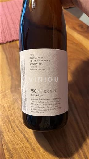 Vin Blanc sec Bestes Fass Johannisberger Goldatzel Spätlese Weingut Goldatzel 2022 Allemagne Rheingau Johannisberg