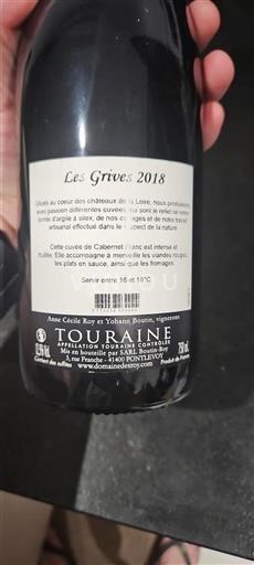Vallée de la Loire Touraine Domaine Des Roy Les Grives 2018