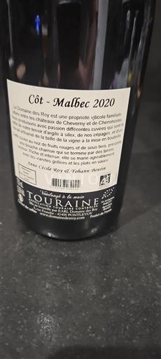Vallée de la Loire Touraine Domaine Des Roy Côt - Malbec 2020