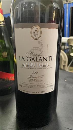 Bordeaux Bordeaux superiore Château La Galante 2016