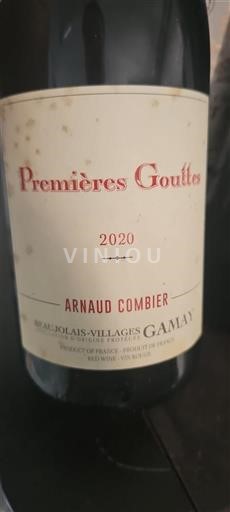 Beaujolais Beaujolais Villages Arnaud Combier Premières Gouttes 2020