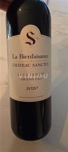 Bordeaux Saint-Émilion Grand Cru Château Sanctus La Bienfaisance 2020