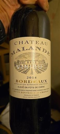 Bordeaux Château Malande 2014