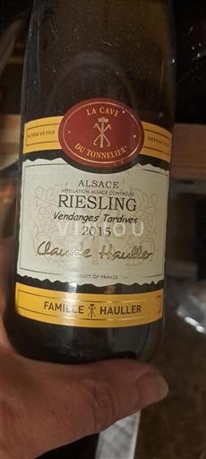 Alsace Vendanges Tardives Famille Hauller La Cave du Tonnelier 2015