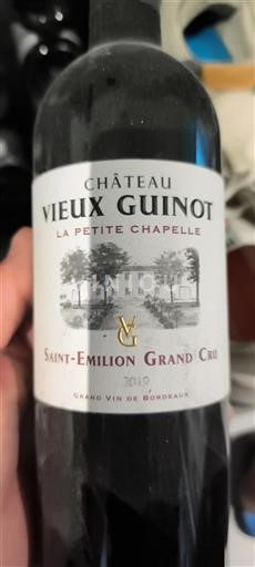 Bordeaux Saint-Émilion Grand Cru Grand Cru Château Vieux Guinot La Petite Chapelle 2019