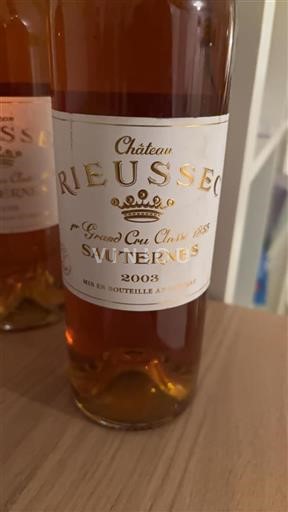 Bordeaux Sauternes Premier Cru Château Rieussec 2003