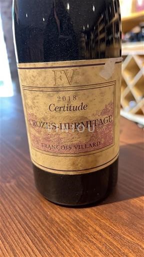 Valle del Rodano Crozes-Hermitage François Villard Certitude 2018