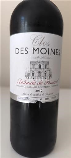 Bordeaux Lalande-de-pomerol Clos des Moines Grande Réserve 2010