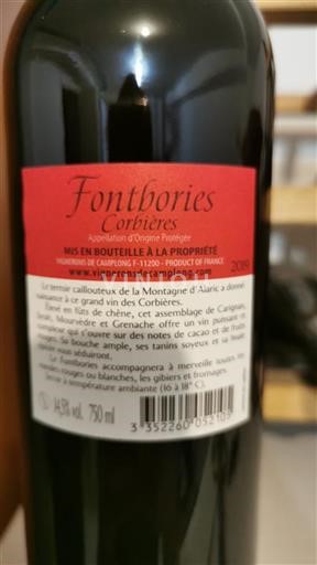 Languedoc Corbières Vignerons de Camplong Fonthories 2019