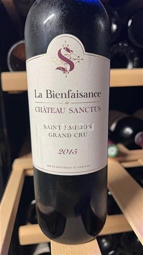 Bordeaux Saint-Émilion Grand Cru Château Sanctus La Bienfaisance 2015