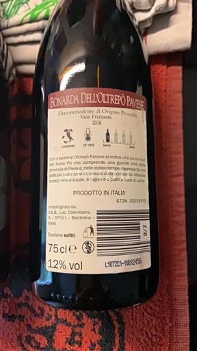 Lombardy Wines Unspecified Bonarda Dell'Oltrepò Pavese 2016