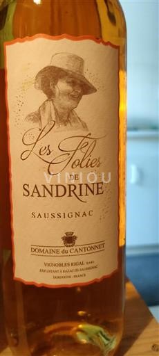 Zuidwest-Frankrijk Saussignac Domaine Cantonnet Les Folies de Sandrine 2015