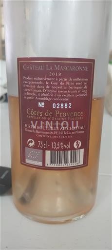 Provence Côtes-de-Provence Château La Mascaronne Guy da Nine 2018