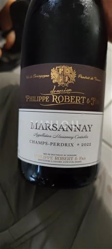 Vin Rouge sec Champs-Perdrix Domaine Philippe Robert 2022 France Bourgogne Marsannay AOC