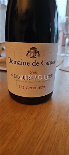 Burgundsko Mercurey Premier Cru Domaine Cardon Les Croichots 2018