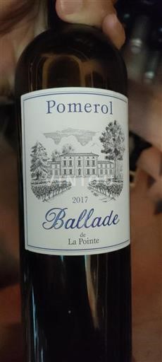 Bordeaux Pomerol La Pointe Ballade 2017
