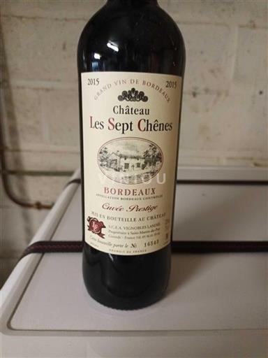 Bordeaux Château Les Sept Chênes Prestige 2015