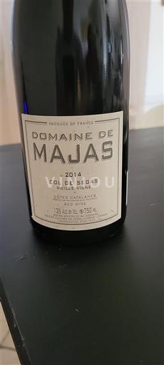Vin Rouge sec Col de Segas Vieille Vigne Domaine Majas 2014 France Languedoc et Roussillon Côtes catalanes IGP