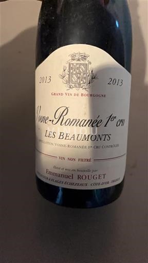 Bourgogne Vosne-romanée Premier Cru Emmanuel Rouget Les Beaumonts 2013