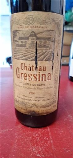 Bordeaux Côtes-de-Blaye Château Gressina 1986