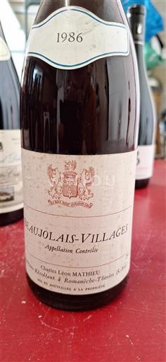 Beaujolais Beaujolais Villages Charles Léon Mathieu 1986
