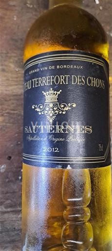 Bordeaux Sauternes Château Terrefort des Chons 2012