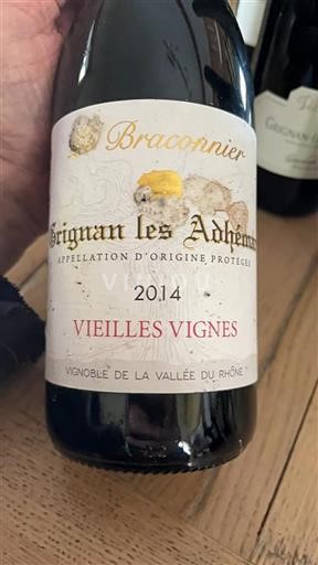 Valle del Rodano Grignan-les-adhémar Braconnier Vieilles Vignes 2014