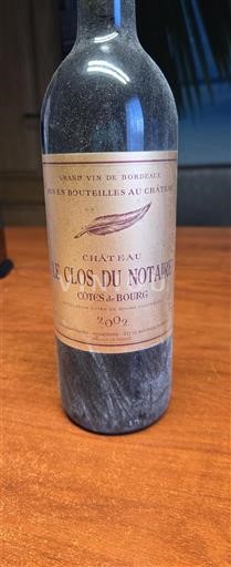 Bordeaux Côtes-de-bourg Château Le Clos du Notaire 2002