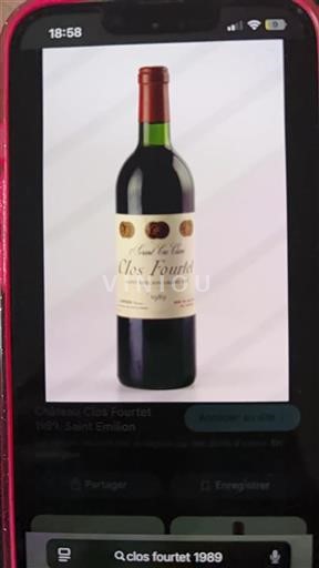 Bordeaux Saint-Émilion Grand Cru Clos Fourtet 1989