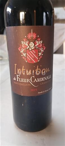 Vin Rouge sec Intuition Château Fleur Cardinale 2019 France Bordeaux Saint-Émilion AOC Grand Cru