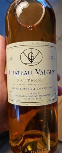 Bordeaux Sauternes Château Valguy 2014