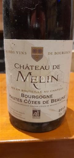 Bourgogne Hautes Côtes de beaune Château Melin 2013