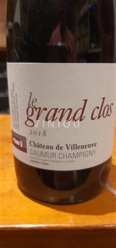 Vallée de la Loire Saumur-champigny Château Villeneuve Le Grand Clos 2018