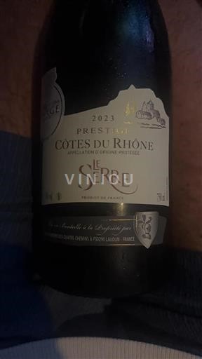 Vin Rouge sec Prestige Le Serre 2023 France Vallée du Rhône Côtes-du-rhône AOC