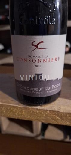 Vin Rouge sec Domaine La Consonniere 2015 France Vallée du Rhône Châteauneuf-du-pape AOC